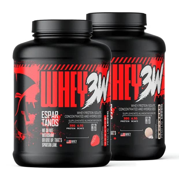 Kit 2x Whey Protein 3w 1,8kg Espartanos - Total 3,6kg