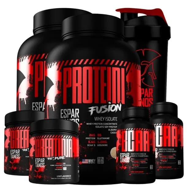 Combo Duplo Whey Protein Fusion + 2x Bcaa + 2x Creatina Pura Monohidratada+ Shaker