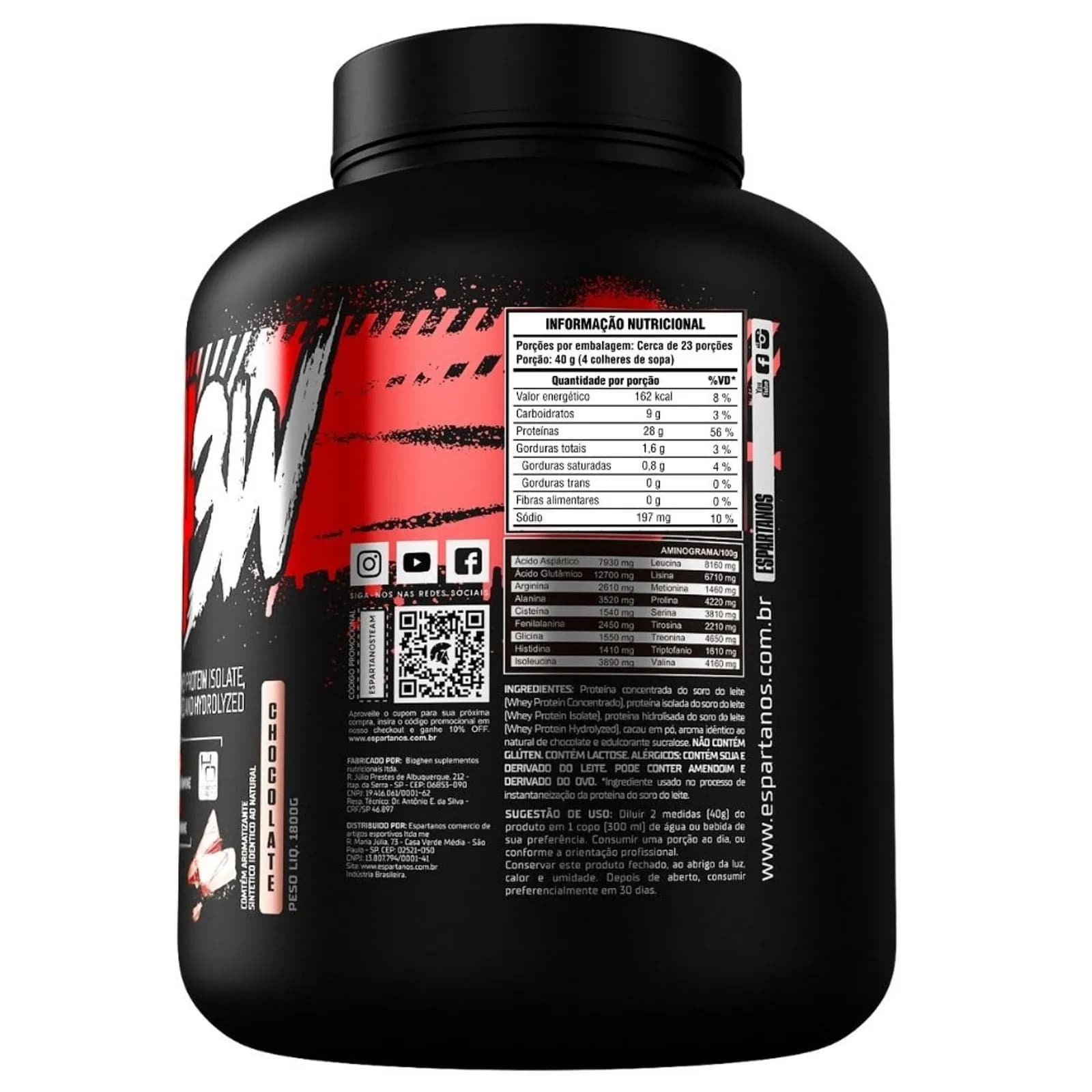 Whey Protein 3W Espartanos Performance Total 1,8Kg