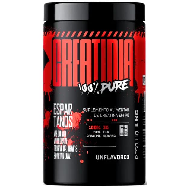 Creatina Monohidratada 100% Pura 1KG - Espartanos - Aprovada Laudo ABENUTRI