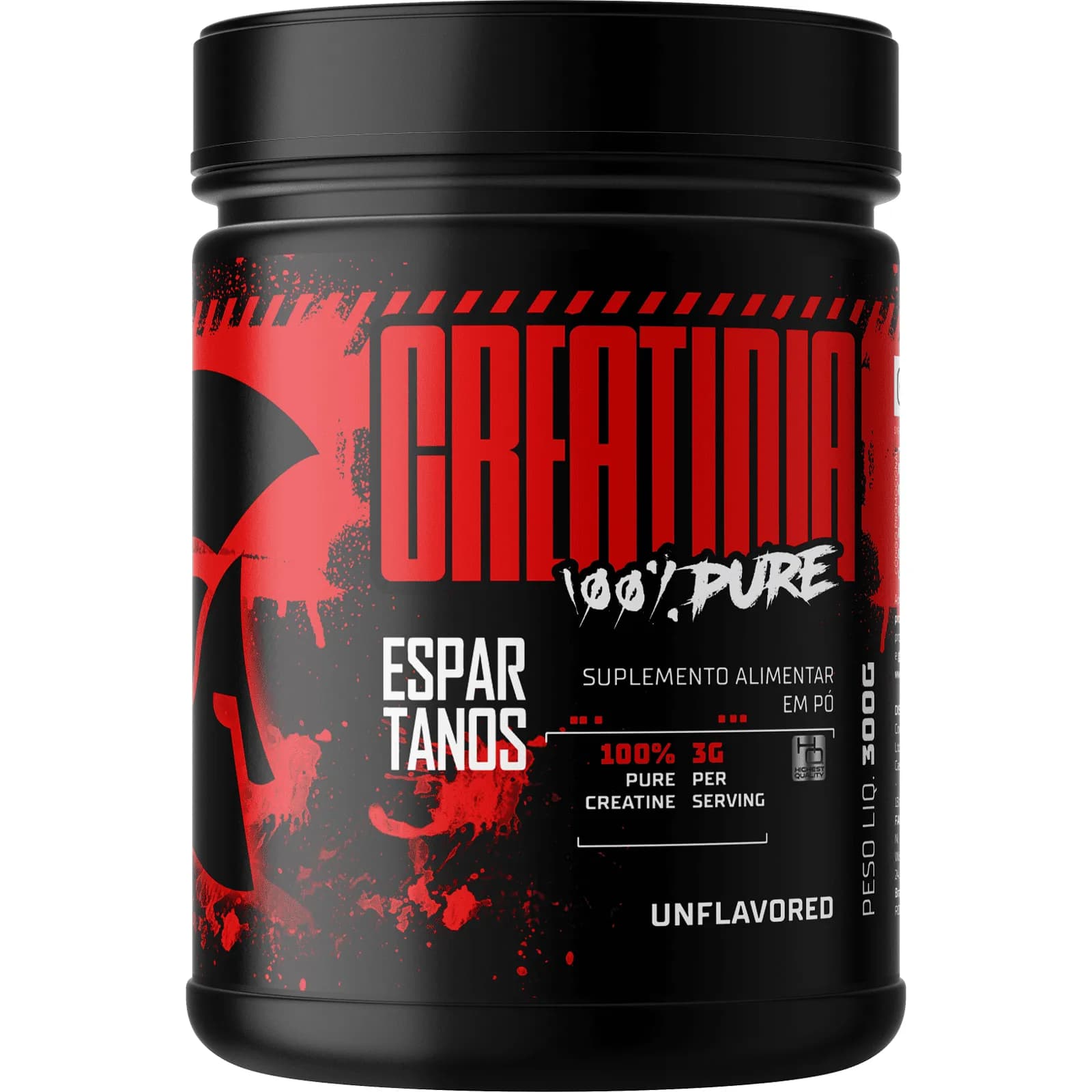 Creatina Monohidratada 100% Pura 300G - Espartanos - Aprovada Laudo ABENUTRI
