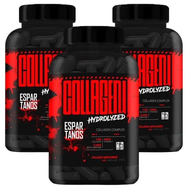 Kit 3x Colágeno Hidrolisado 120 Cáps - Espartanos